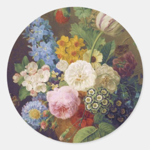 Flower Still Life by Jean Ulrich Tournier Ronde Sticker