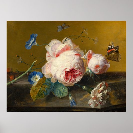 Flower still Life, Jan van Huysum Poster (Voorkant)