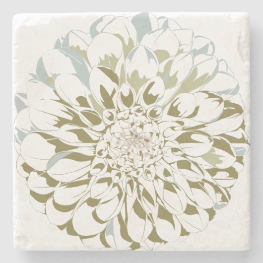 Flower stone coaster - dahlia stenen onderzetter (Voorkant)