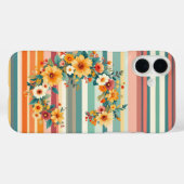 Flower Stripes Retro (C) Case-Mate iPhone Case (Achterkant (horizontaal))
