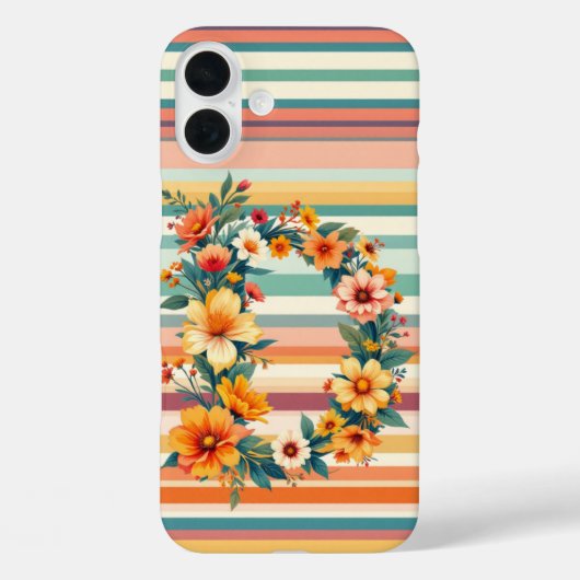 Flower Stripes Retro (D) Case-Mate iPhone Case (Achterkant)