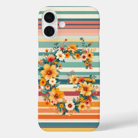 Flower Stripes Retro (G) Case-Mate iPhone Case (Achterkant)