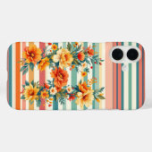 Flower Stripes Retro (H) Case-Mate iPhone Case (Achterkant (horizontaal))