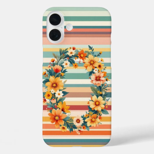 Flower Stripes Retro (O) Case-Mate iPhone Case (Achterkant)