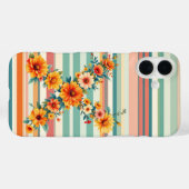 Flower Stripes Retro (X) Case-Mate iPhone Case (Achterkant (horizontaal))