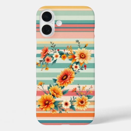 Flower Stripes Retro (Z) Case-Mate iPhone Case (Achterkant)