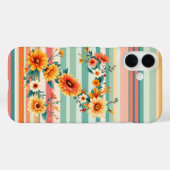 Flower Stripes Retro (Z) Case-Mate iPhone Case (Achterkant (horizontaal))