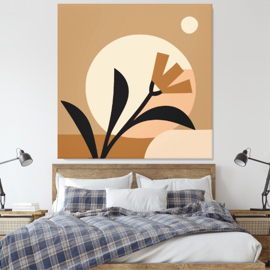 Flower Sun Boho Canvas Afdruk (Insitu (Slaapkamer))