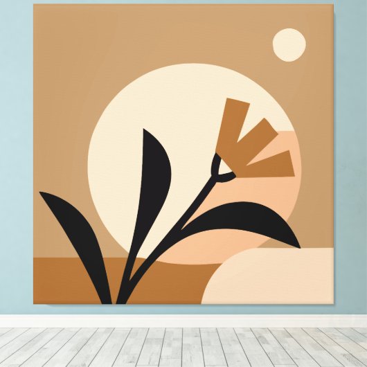 Flower Sun Boho Canvas Afdruk (Insitu (Houten vloer))