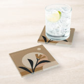 Flower Sun Boho Glazen Onderzetter (Schuin)