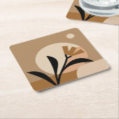 Flower Sun Boho Kartonnen Onderzetters (Schuin)