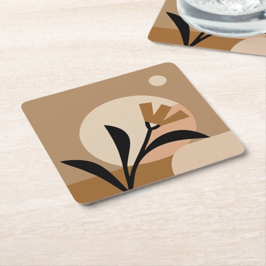 Flower Sun Boho Kartonnen Onderzetters (Schuin)