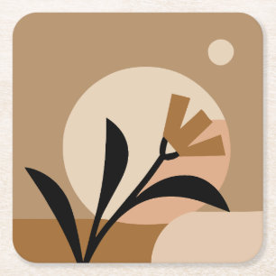 Flower Sun Boho Kartonnen Onderzetters