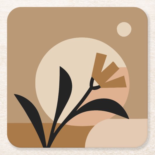 Flower Sun Boho Kartonnen Onderzetters (Voorkant)