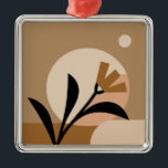 Flower Sun Boho Metalen Ornament<br><div class="desc">Dit eenvoudige en elegante boho-beïnvloed ontwerp heeft een bloem en een zon in vredige aardse tinten.</div>