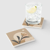 Flower Sun Boho Stenen Onderzetter (Zijkant)