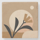 Flower Sun Boho Stenen Onderzetter (Voorkant)