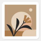 Flower Sun Boho Vierkante Sticker (Voorkant)