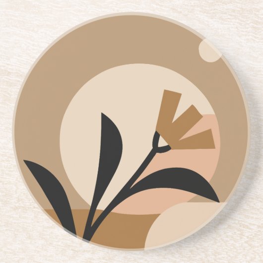 Flower Sun Boho Zandsteen Onderzetter (Voorkant)