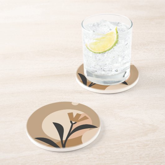 Flower Sun Boho Zandsteen Onderzetter (Zijkant)