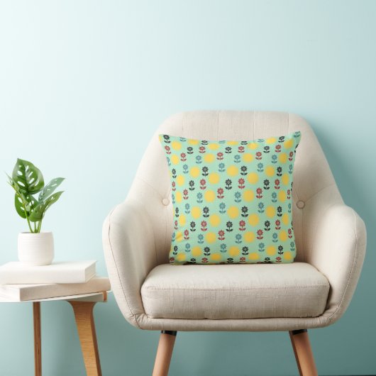Flower & Sun Spring/Summer Pattern Sierkussen | (Stoel)