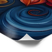 Flower Swirls Digital Art Design Perfect Poster (Hoek)