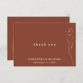 Flower Terracotta Indie botanical bedankt date Kaart (Voorkant / Achterkant)