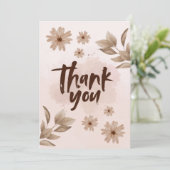 Flower Thank You Card Kaart (Staand voorkant)