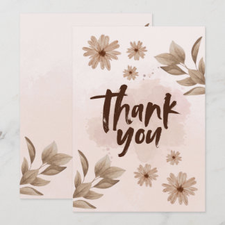 Flower Thank You Card Kaart