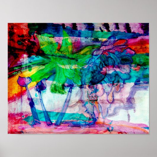 "Flower Thing" abstract art poster 11 x 14 (Voorkant)