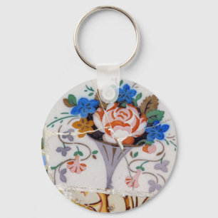 Flower tiles sleutelhanger