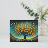 Flower Tree Herfst Vakantie Thanksgiving Briefkaar Feestdagenkaart (Staand voorkant)