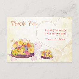 Flower Turtles Baby shower dank u Bedankkaart