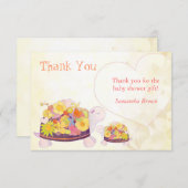 Flower Turtles Baby shower dank u Bedankkaart (Voorkant / Achterkant)