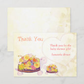 Flower Turtles Baby shower dank u Bedankkaart (Voorkant / Achterkant)