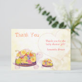 Flower Turtles Baby shower dank u Bedankkaart (Staand voorkant)