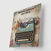 Flower Typewriter wandklok (Hoek)