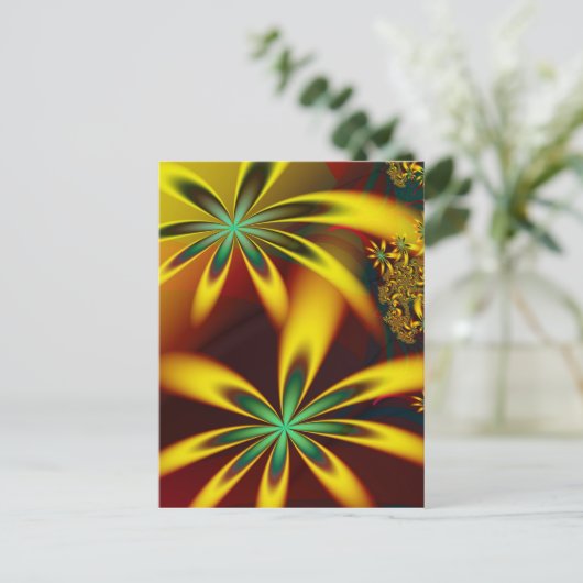 Flower Universal Fine Fractal Art Briefkaart (Staand voorkant)