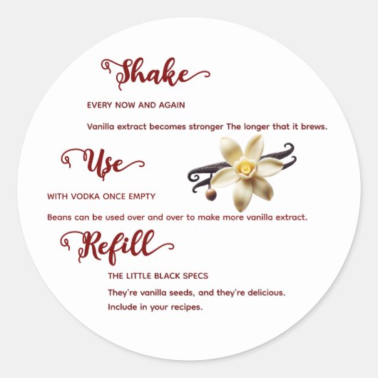Flower Vanilla Extract Instructions Label (Voorkant)