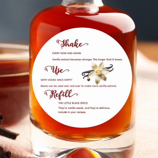 Flower Vanilla Extract Instructions Label