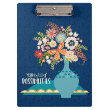 Flower Vase Stijlvol Blauw Inspirerend Quote