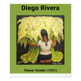 Flower Vender (1941) door Diego Rivera Foto Afdruk