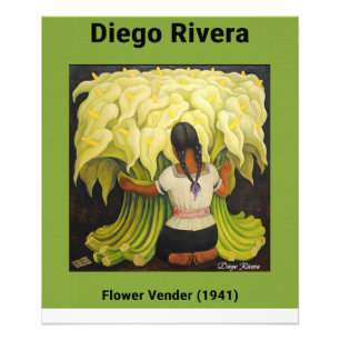 Flower Vender (1941) door Diego Rivera Foto Afdruk