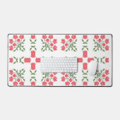 "Flower Vine Grid Naadloos Vectorpatroon" ontworpe Bureaumat (Keyboard & Muis)
