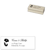 Flower Wedding Invitation Retour Adres Stempel (Gestempeld)