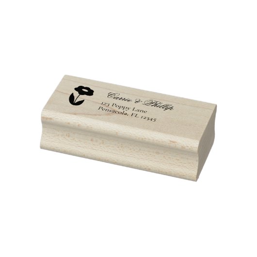 Flower Wedding Invitation Retour Adres Stempel (Stempel)