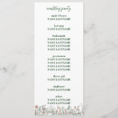 Flower Wedding Platte Programma Programmakaart (Achterkant)