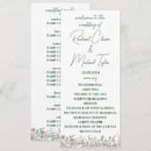 Flower Wedding Platte Programma Programmakaart (Voorkant / Achterkant)