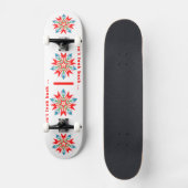 Flower weihnachtsstern red blue green persoonlijk skateboard (Voorkant)