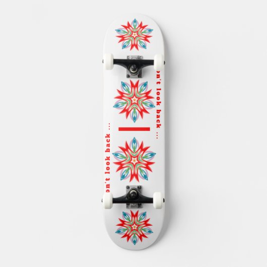 Flower weihnachtsstern red blue green persoonlijk skateboard (Voorkant)